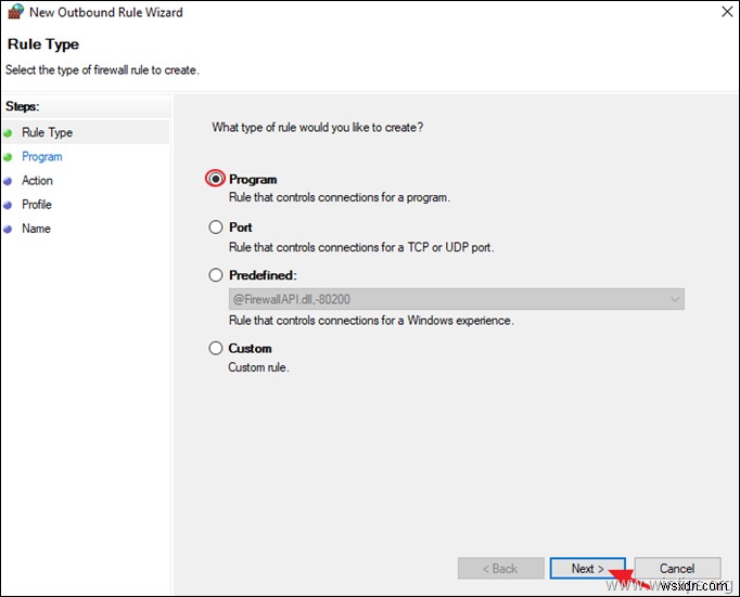 Windows Firewall (Windows 10) में प्रोग्राम को कैसे ब्लॉक करें।