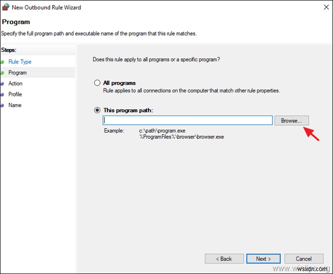 Windows Firewall (Windows 10) में प्रोग्राम को कैसे ब्लॉक करें।