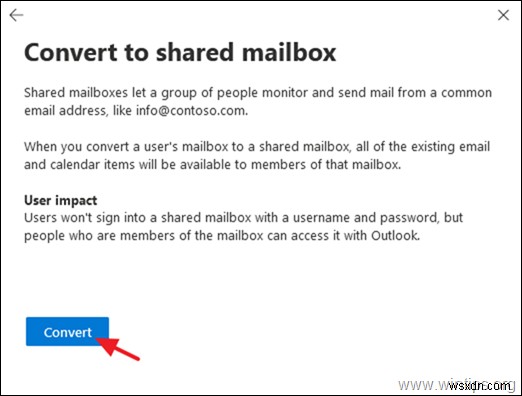 कैसे Office365 में साझा मेलबॉक्स को उपयोगकर्ता मेलबॉक्स या उपयोगकर्ता मेलबॉक्स को साझा मेलबॉक्स में कनवर्ट करें।