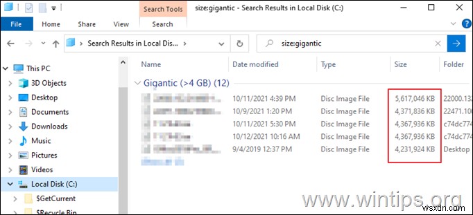 Windows 10 पर सबसे बड़ी फ़ाइलें आसानी से कैसे खोजें?