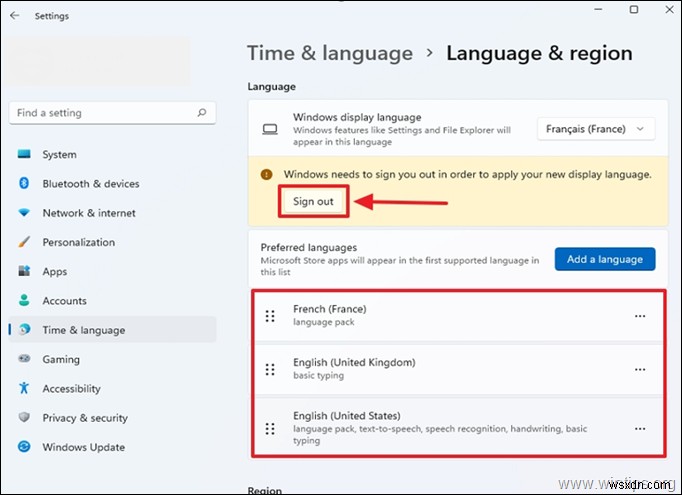 Windows 11 प्रदर्शन भाषा कैसे बदलें।