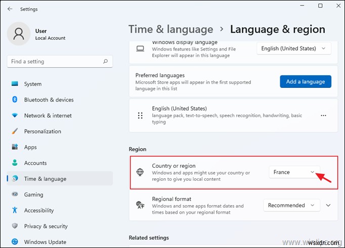 Windows 11 प्रदर्शन भाषा कैसे बदलें।