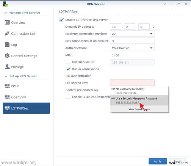 Synology NAS को VPN सर्वर (L2TP) के रूप में कैसे सेटअप करें और इसे ग्राहकों से कैसे एक्सेस करें।