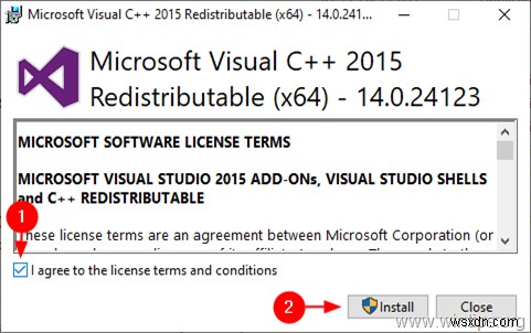 विजुअल C++ 2015 रनटाइम लाइब्रेरी कैसे स्थापित करें।