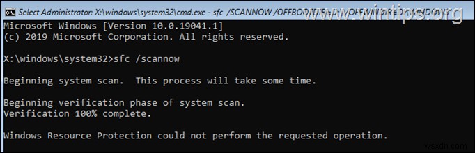 FIX:विंडोज रिसोर्स प्रोटेक्शन SFC /SCANNOW कमांड में अनुरोधित ऑपरेशन नहीं कर सका (समाधान)