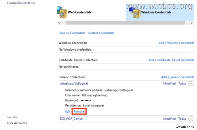 Windows 10/11 पर वेब या Windows क्रेडेंशियल कैसे निकालें।
