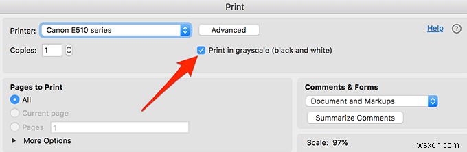 मैक पर ब्लैक एंड व्हाइट में कैसे प्रिंट करें