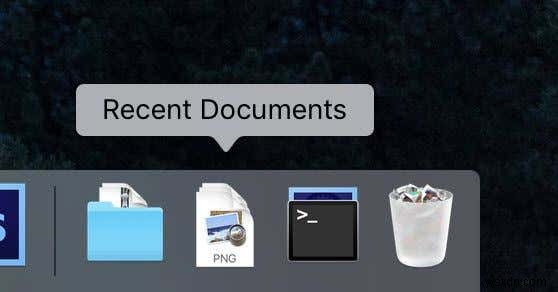MacOS डॉक से हाल के आइटम कैसे एक्सेस करें