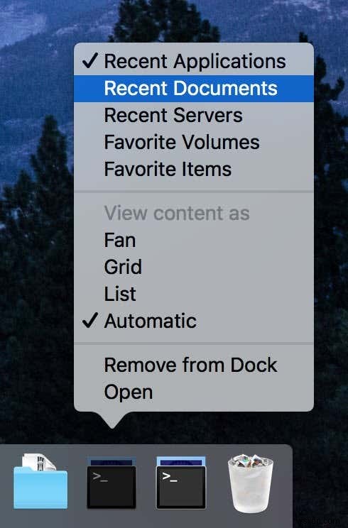MacOS डॉक से हाल के आइटम कैसे एक्सेस करें