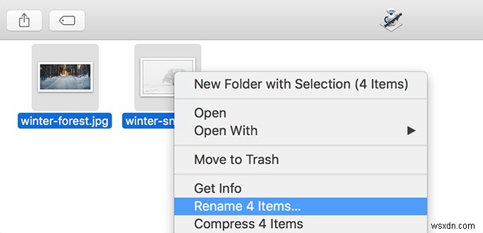 अपने Mac पर फ़ाइलों का नाम बदलने का बल्क कैसे करें