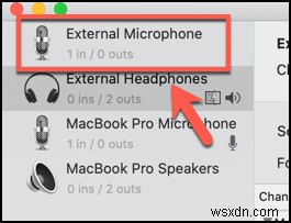 Mac पर लाइन इन ऑडियो इनपुट का उपयोग करें