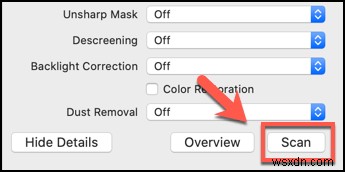 मैक पर इमेज कैप्चर के साथ स्कैन कैसे करें