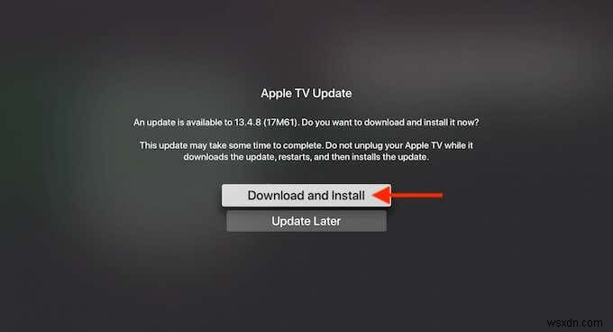 Apple TV पर tvOS कैसे अपडेट करें