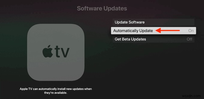 Apple TV पर tvOS कैसे अपडेट करें