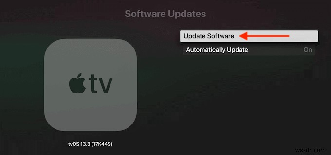 Apple TV पर tvOS कैसे अपडेट करें