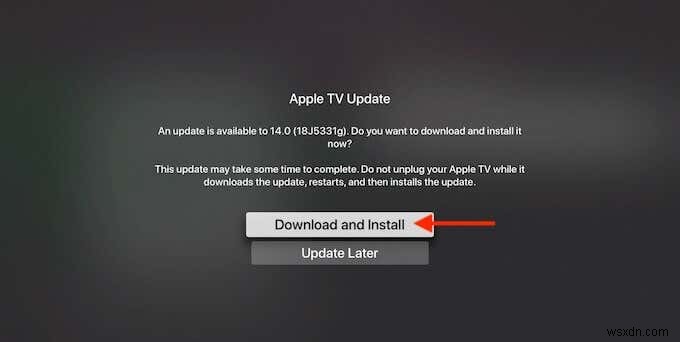 Apple TV पर tvOS कैसे अपडेट करें