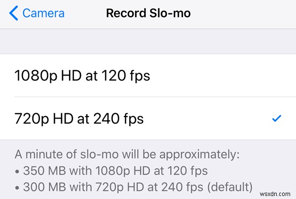 iPhone 8 Plus/X पर 60 FPS रिकॉर्ड वीडियो विकल्प पर 4K नहीं दिख रहा है?