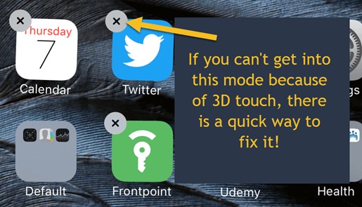 3D Touch के कारण iPhone पर ऐप्स नहीं हटा सकते?