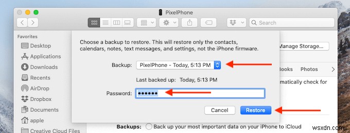 Mac पर अपने iPhone का बैकअप कैसे लें