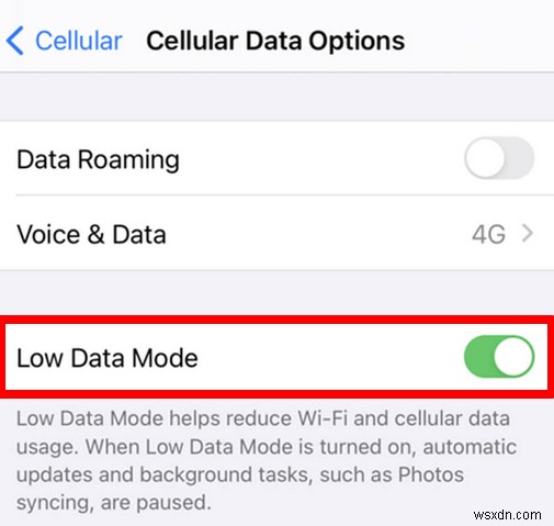 iPhone पर लो डेटा मोड को कैसे इनेबल या डिसेबल करें