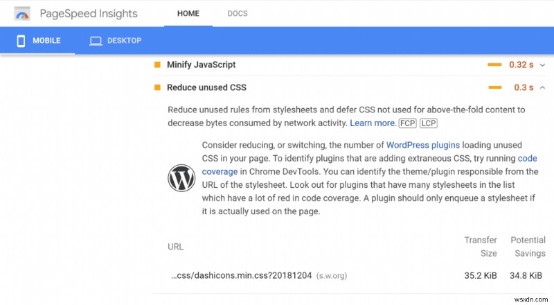 WordPress साइट में अप्रयुक्त CSS को कैसे निकालें (या स्थगित करें)