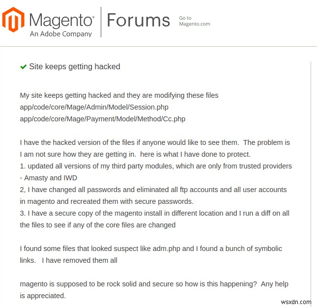Magento व्यवस्थापक पैनल हैक किया गया - कारण, लक्षण और समाधान