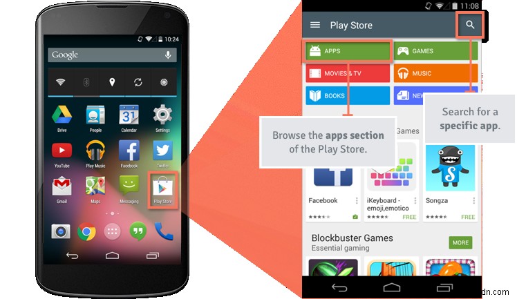 Android मूल बातें:ऐप्स डाउनलोड करना 
