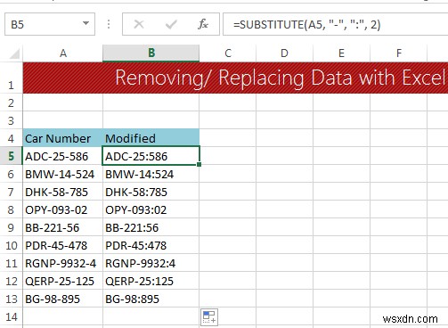 Excel में डेटा क्लीन-अप तकनीक:सेल में टेक्स्ट को बदलना या हटाना