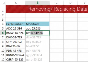 Excel में डेटा क्लीन-अप तकनीक:सेल में टेक्स्ट को बदलना या हटाना