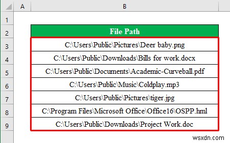 Excel में पथ से फ़ाइल नाम कैसे प्राप्त करें (6 सरल तरीके)