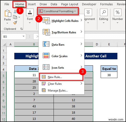 Excel में सूत्र के साथ सशर्त स्वरूपण