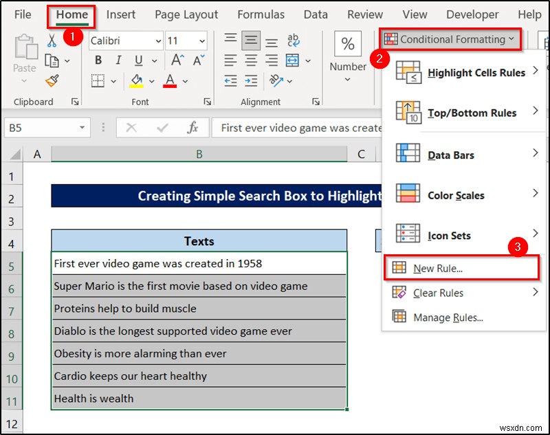 Excel में सूत्र के साथ सशर्त स्वरूपण