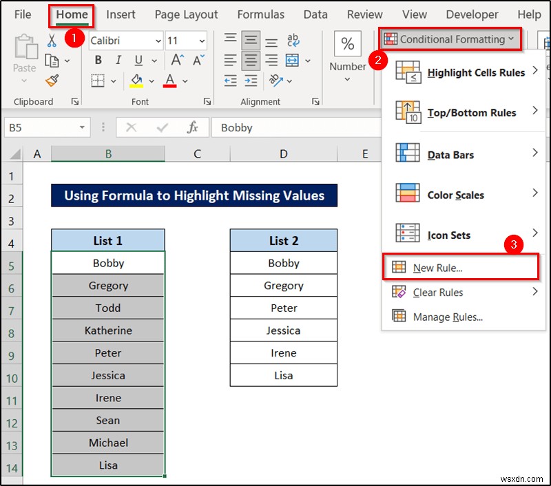 Excel में सूत्र के साथ सशर्त स्वरूपण