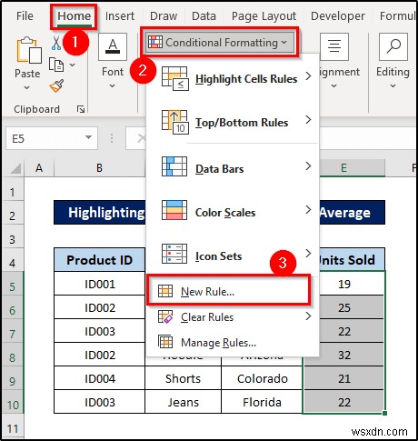 Excel में सूत्र के साथ सशर्त स्वरूपण