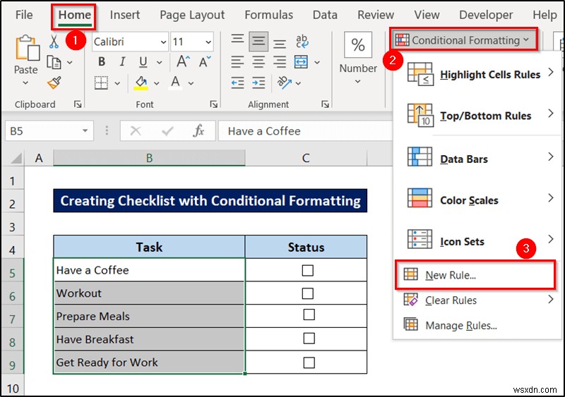 Excel में सूत्र के साथ सशर्त स्वरूपण