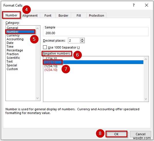 Excel में ऋणात्मक संख्याओं को लाल कैसे करें (4 आसान तरीके)