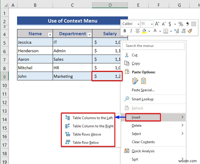 Excel तालिका से पंक्तियों और स्तंभों को कैसे सम्मिलित करें या हटाएं