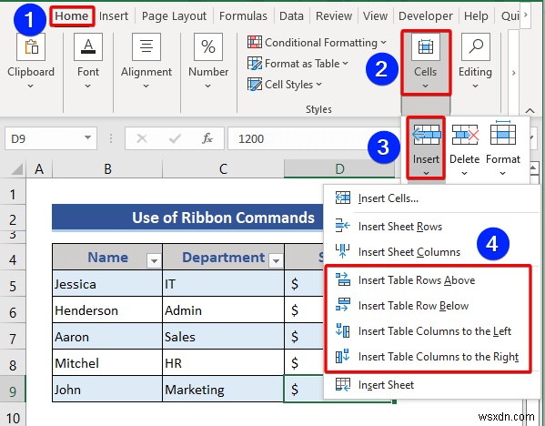 Excel तालिका से पंक्तियों और स्तंभों को कैसे सम्मिलित करें या हटाएं