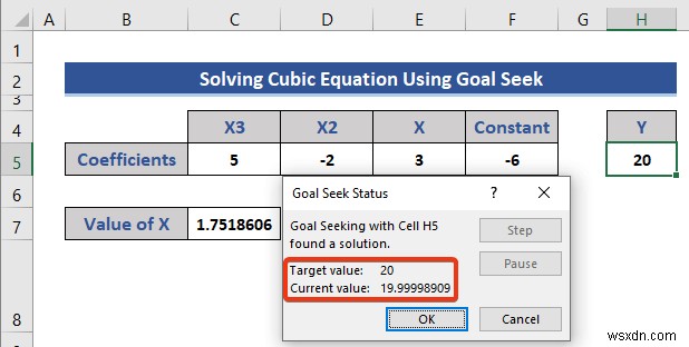 Excel में समीकरणों को हल करना (5 उपयोगी उदाहरण)