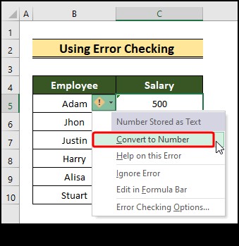 Excel में टेक्स्ट को नंबरों में कैसे बदलें (8 आसान तरीके)