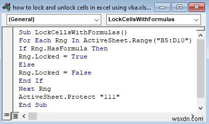 VBA का उपयोग करके Excel में कक्षों को कैसे लॉक और अनलॉक करें