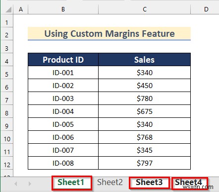 चयनित कार्यपत्रकों को Excel में केंद्र में रखने के लिए कमांड निष्पादित करें