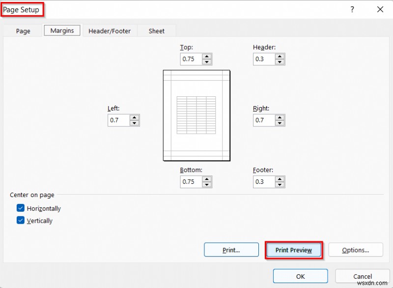 चयनित कार्यपत्रकों को Excel में केंद्र में रखने के लिए कमांड निष्पादित करें