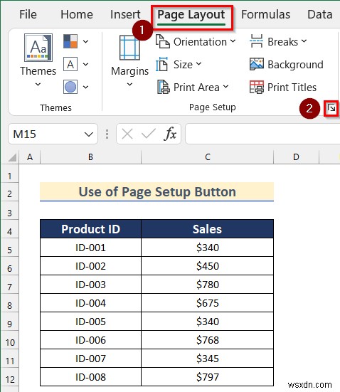 चयनित कार्यपत्रकों को Excel में केंद्र में रखने के लिए कमांड निष्पादित करें