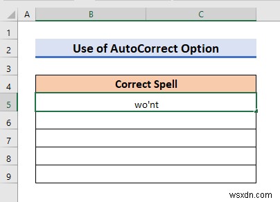 Excel में एक्टिव वर्कशीट पर स्पेलिंग चेक कैसे करें