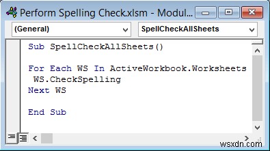Excel में एक्टिव वर्कशीट पर स्पेलिंग चेक कैसे करें
