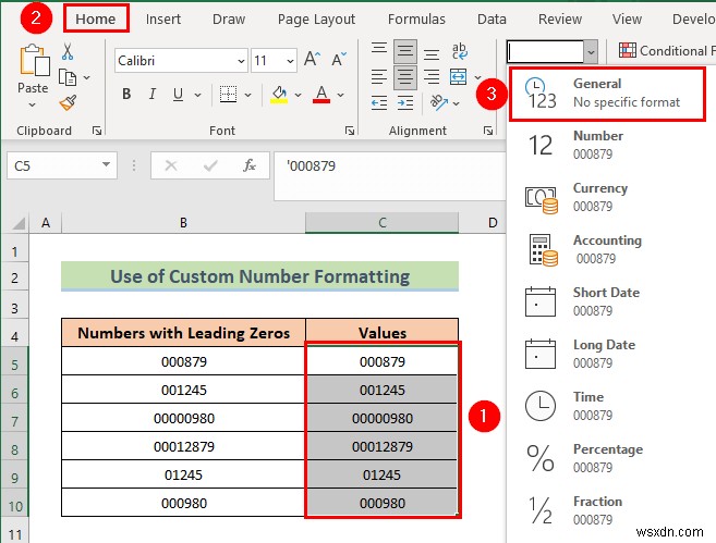 Excel में अग्रणी शून्य कैसे निकालें (8 आसान तरीके)