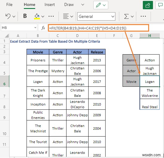 Excel में एकाधिक मानदंडों के आधार पर तालिका से डेटा कैसे निकालें