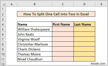 Excel में एक सेल को दो में कैसे विभाजित करें (5 उपयोगी तरीके)