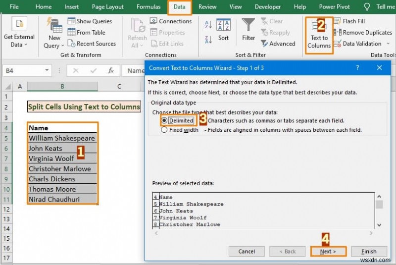 Excel में एक सेल को दो में कैसे विभाजित करें (5 उपयोगी तरीके)